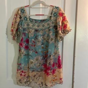 Johnny Was Permint Padme Top